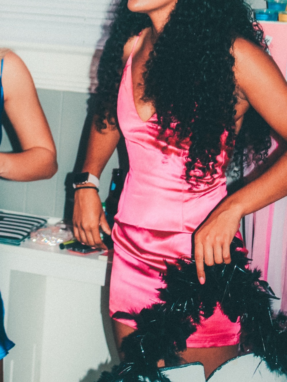 superdown Pink Satin Dress